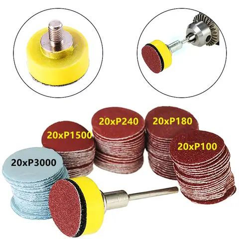 102 개/대 1 인치 25mm 샌딩 페이퍼 100-3000 그릿 폴리싱 디스크 패드 샌드페이퍼 Dremel 로타리 연마 도구 액세서리