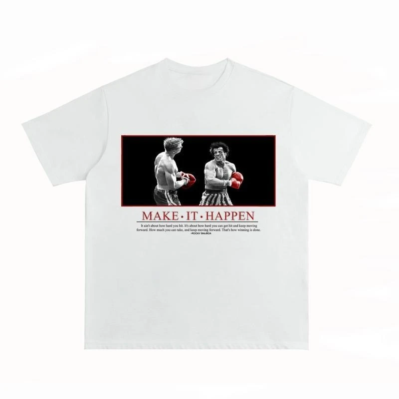 Inspiring Boxing Movie Related Items - Retro Street Fighting Short-sleeved T-shirt Trend