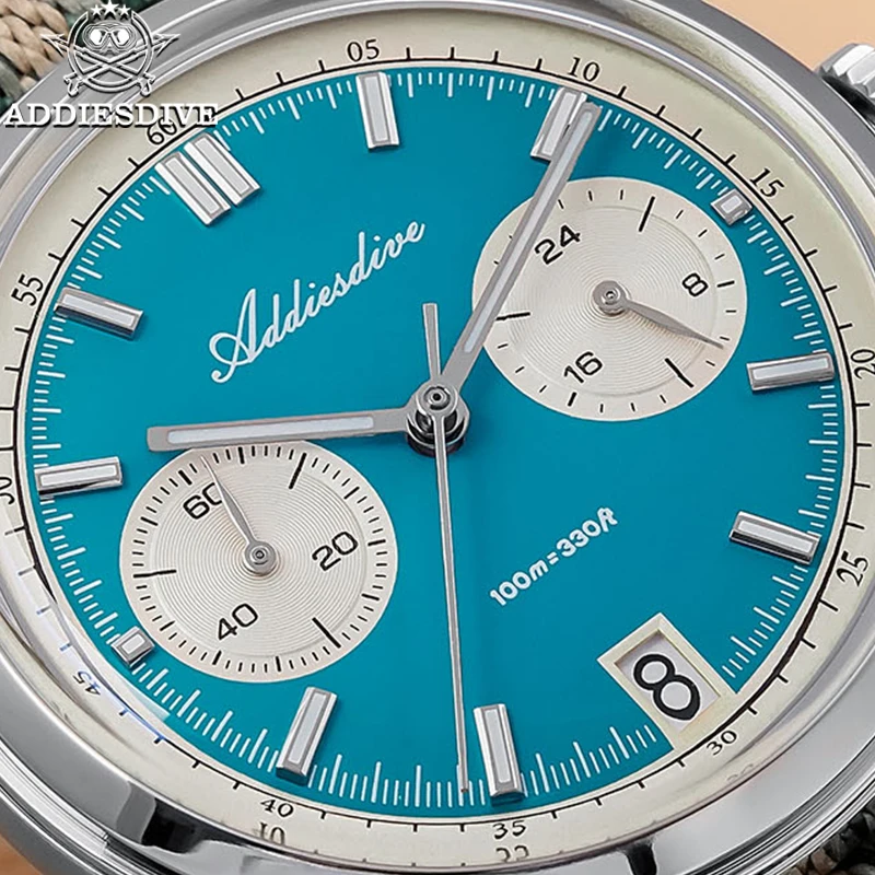 ADDIESDIVE Watch AD2095 Top Brand Chronograph VK64 Quartz Wristwatches Luminous 100m Waterproof Retro Luxury Men's Watches