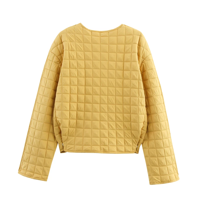 KEYANKETIAN Winter New Women's Round Neck Single Breasted Pocket With Diamond Patterned Cotton Jacket And Women Jacket