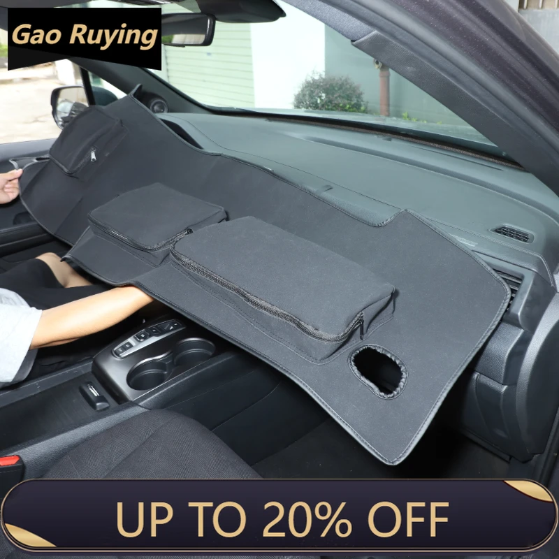 

Gao Ruying For Honda Pilot 2016-2022 Car Dashboard Sunscreen Pad with Zipper Storage Bag Interior Car Accessories