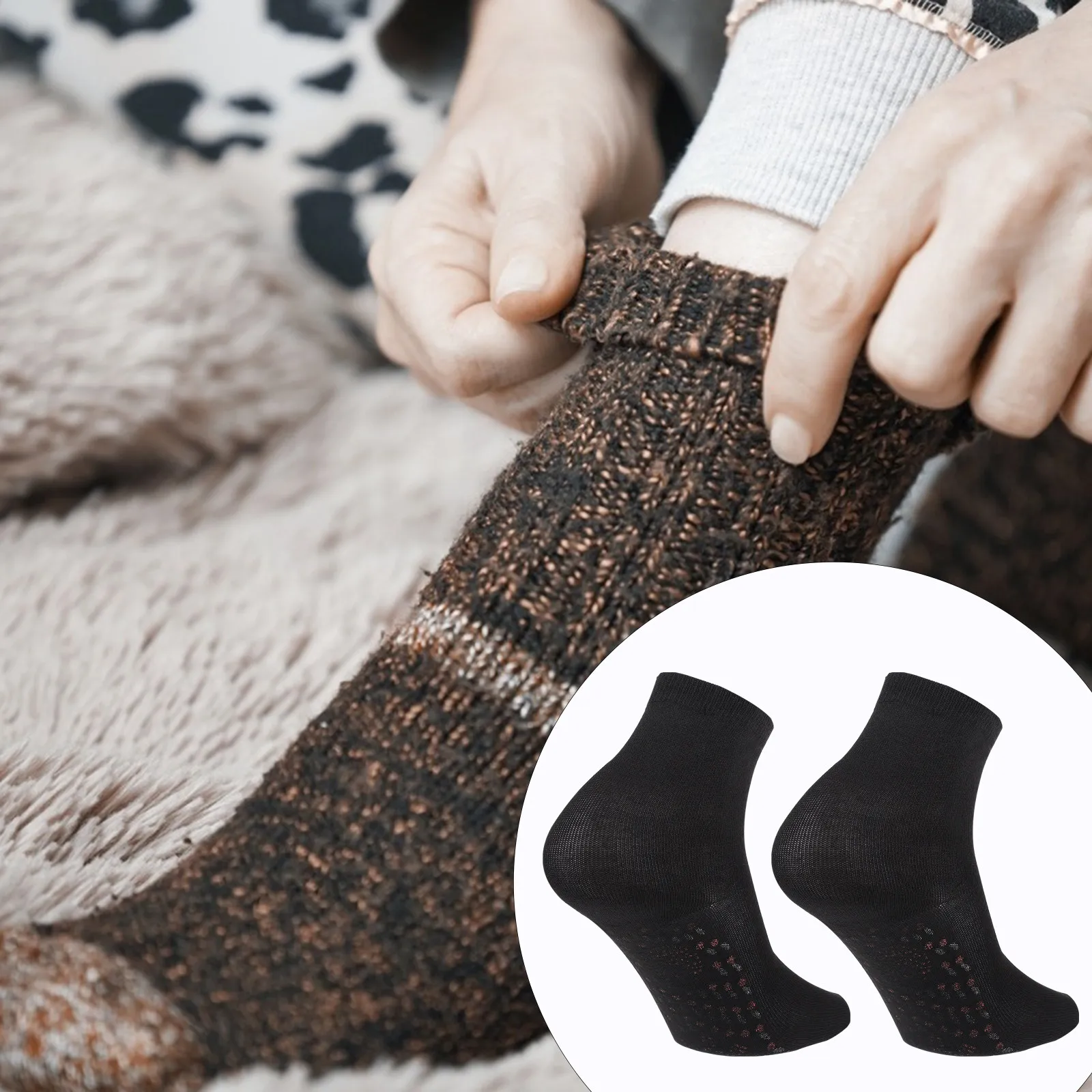 

2Pairs Magnetic Therapy Winter Socks Self Heated Warm Breathable Foot Care Socks for Skiing Outdoor Sports Blood Circulation