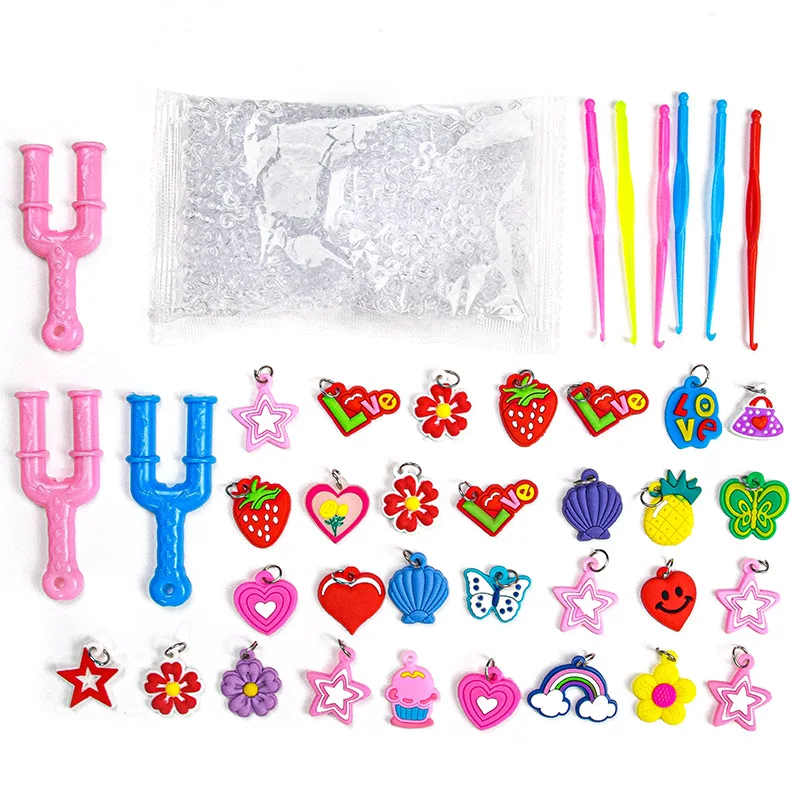 32 cores 9600 pçs conjunto diy brinquedos tear elásticos pulseira arco-íris fazer tecido diy brinquedos presente de natal para crianças artes artesanato