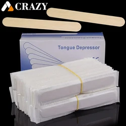 100/50/5pcs Disposable Tattoo Wooden Tongue Depressor Individually Paper Packing for Tattoo Waxing Stick Tattoo Accessories