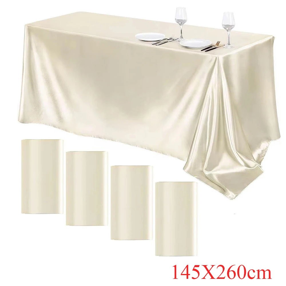 

Однотонная атласная Скатерть, 1 шт., для рождества, детской вечеринки, банкетного декора, домашний обеденный стол, искусственная скатерть