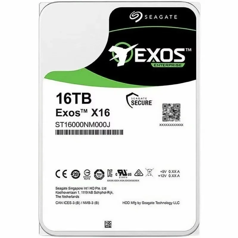 Disco Duro NAS Seagate EXOS de 3.5'' SATA3 de 16TB, 14TB, 10TB, 8TB, 6TB, 4TB y 2TB, 6GB/s, 7200RPM, Nuevo