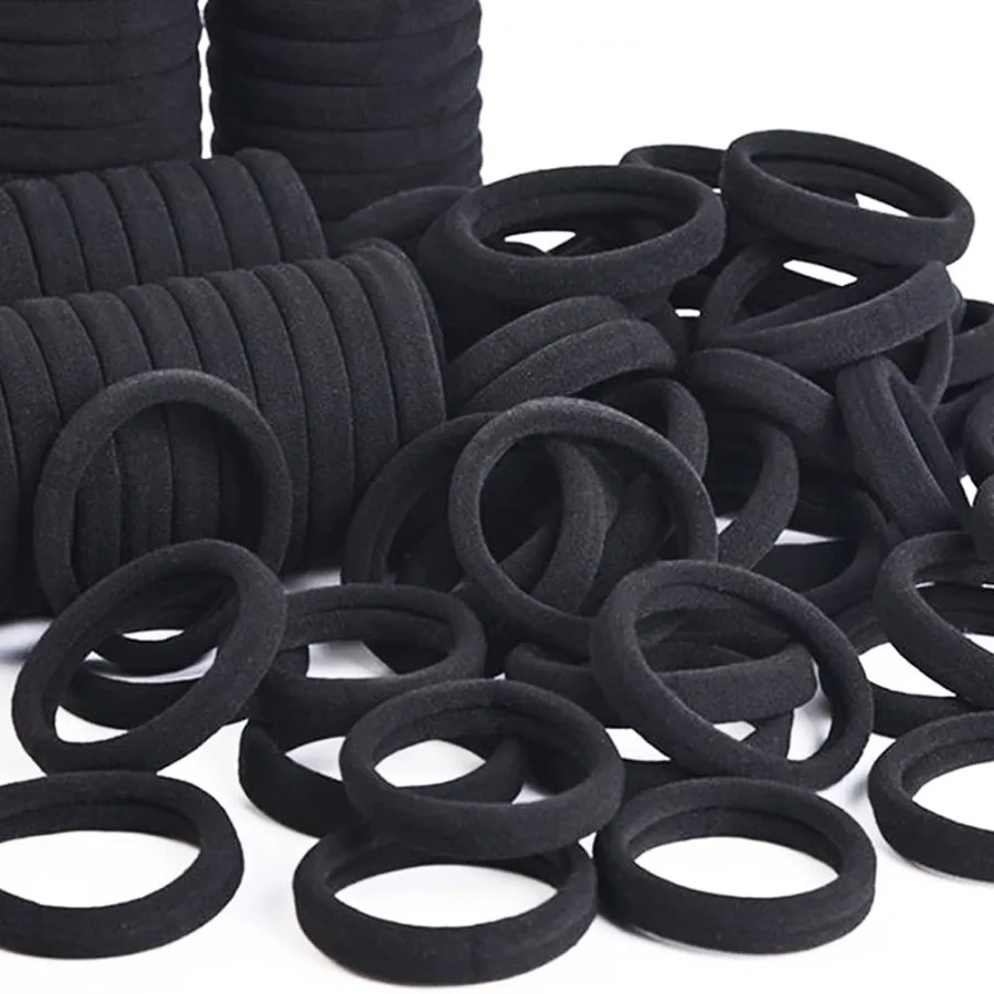 

100 шт. бесшовные хлопковые держатели для хвоста, резинки для волос, аксессуары для густых волос, мягкие и нежные на волосах, идеально подходят для ежедневного использования