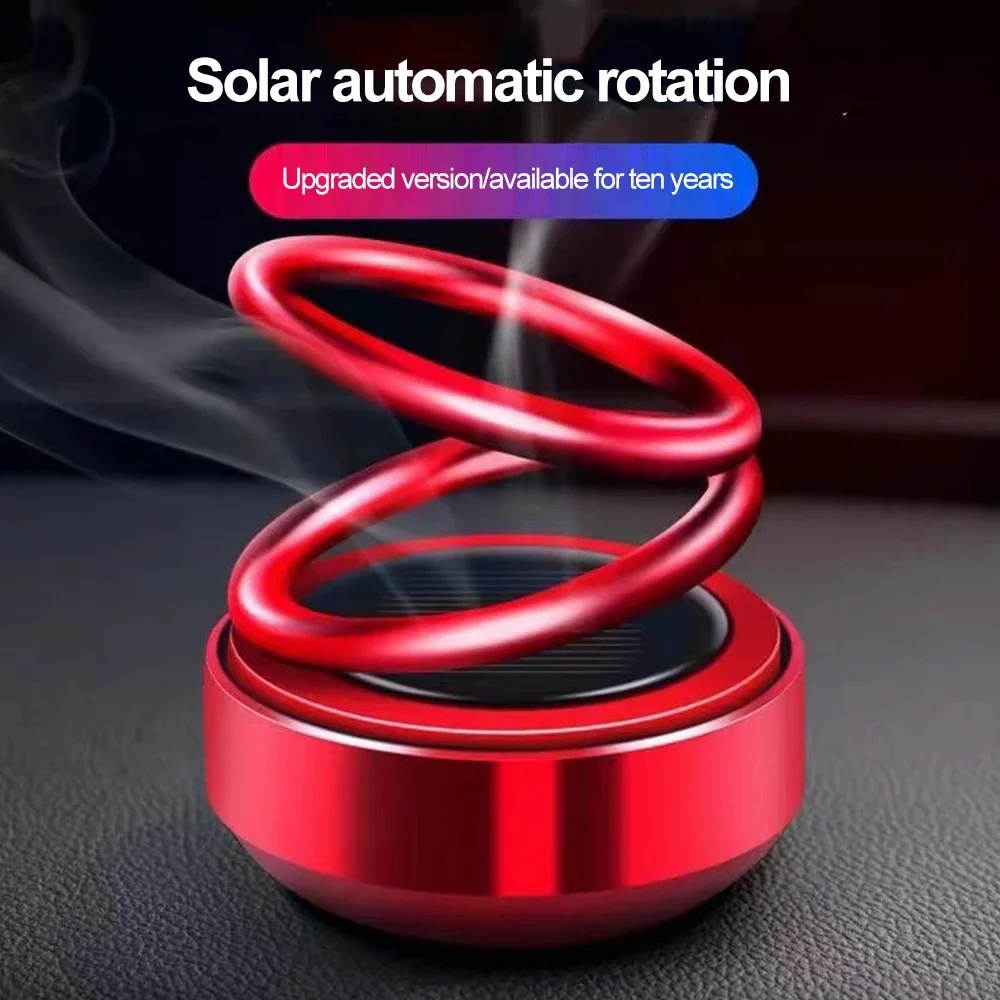 Solar Car Air Freshener Auto Aromatherapy Sun Light Energy Rotation Interior Fragrance Ornament Aroma Diffuser Dashboard Perfume