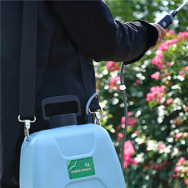 

5L Electric Sprayer Automatic Atomization Plant Sprayer Gardening Irrigation Sprinkler Shoulder Type Watering Can Green