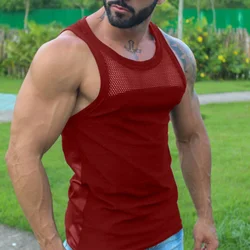 Men's Tank Tops U-neck Sleeveless Solid Color Racerback Vest Outdoor Sports and Fitness Large Size Men's T-shirt 5XL