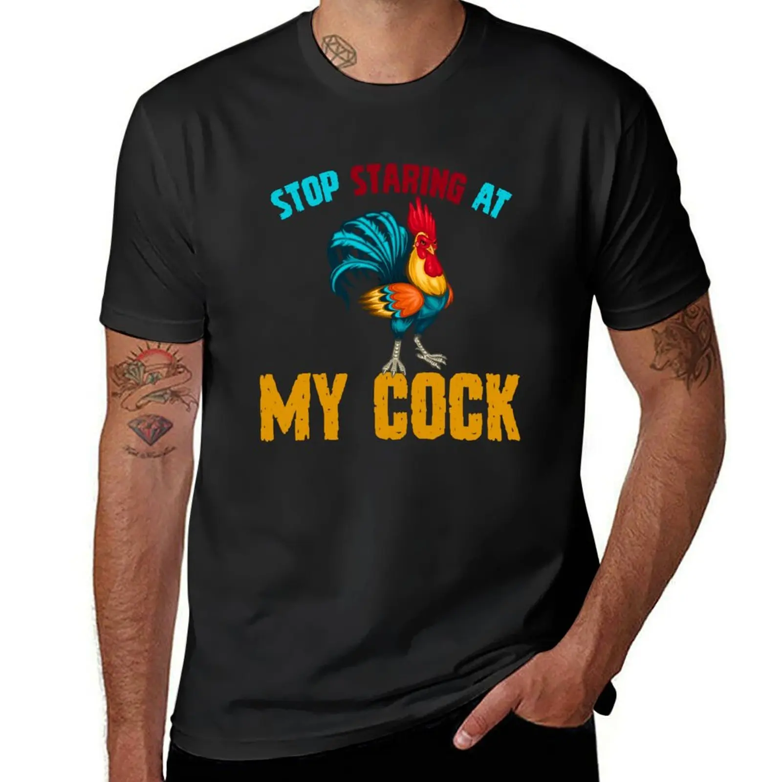 

stop staring at my cock T-Shirt blue lock valentines boutique clothes custom t-shirts Men's t-shirts