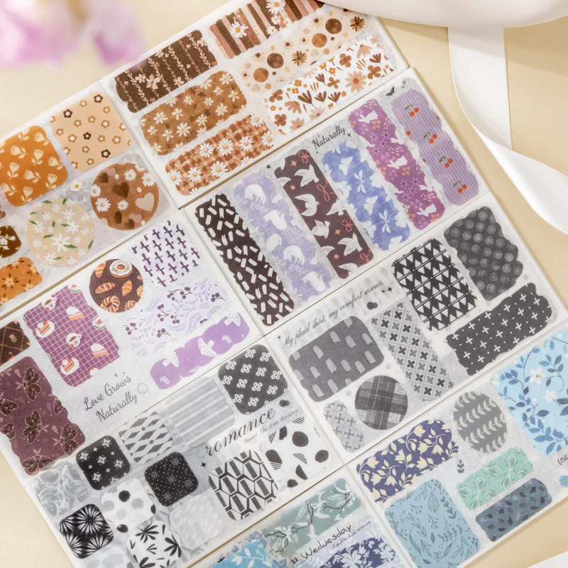 

16pcs/1lot Kawaii Scrapbook Stickers textured fragments Junk Journal Gold Planner Stationery Planner Decorative