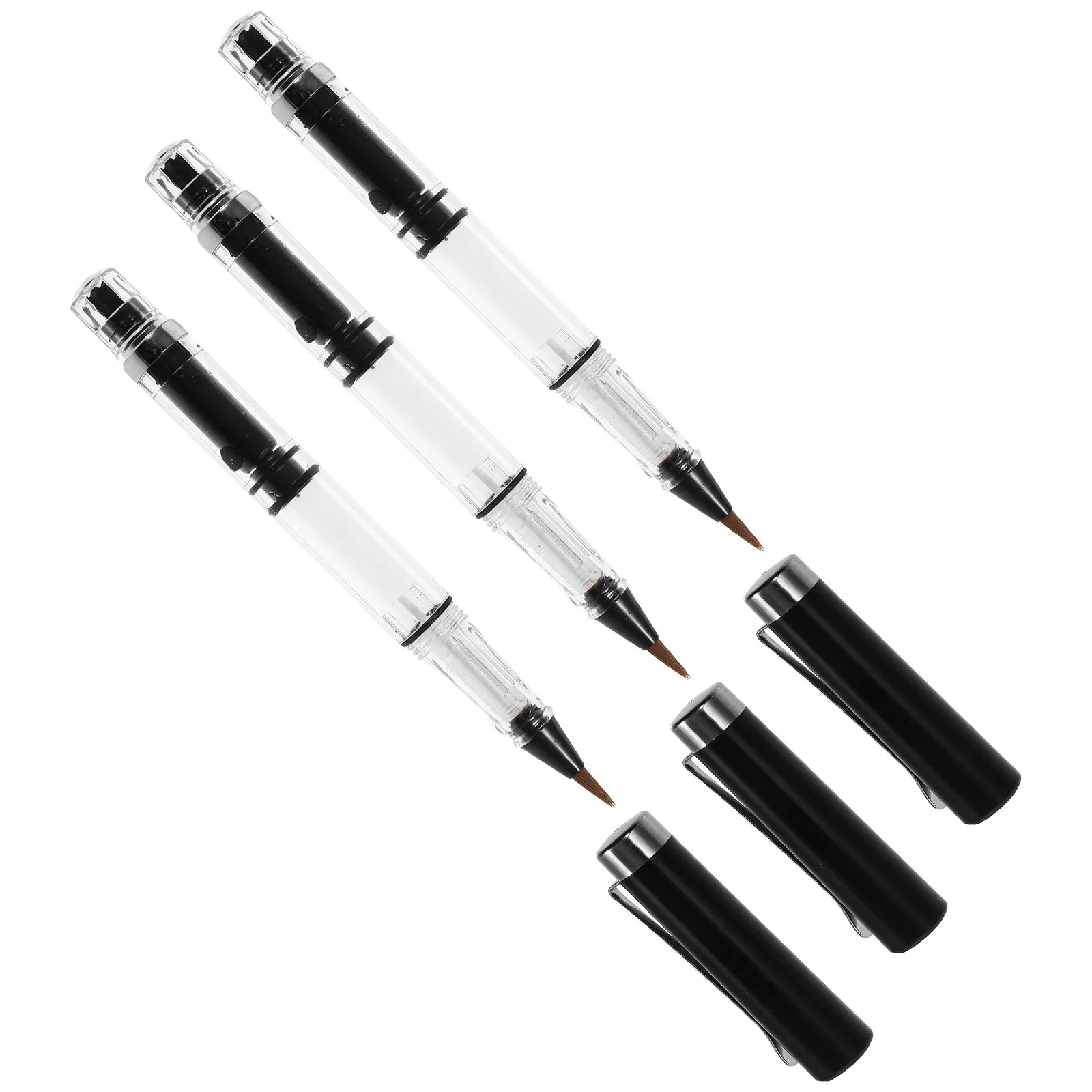 3 Pcs Piston Filling Pen Brush Pens for Calligraphy Art Fountain Chinese Writing Instrument Replace