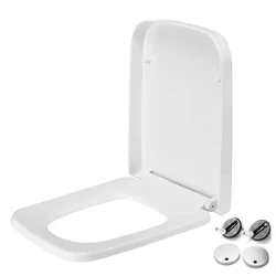 PP Universal Slow-Close Toilet Seat Lid Cover Set Thicken Replacement Antibacterial Square Round Toilet Seats