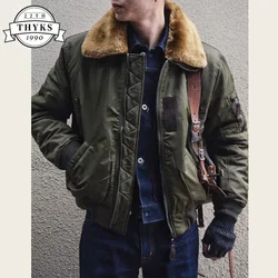 Winter Vintage Jacket Streetwear Men Coats Military Hip Hop Tactical Army Fur B-15 Flight Coat Parka Windbreaker Outdoor Clothes