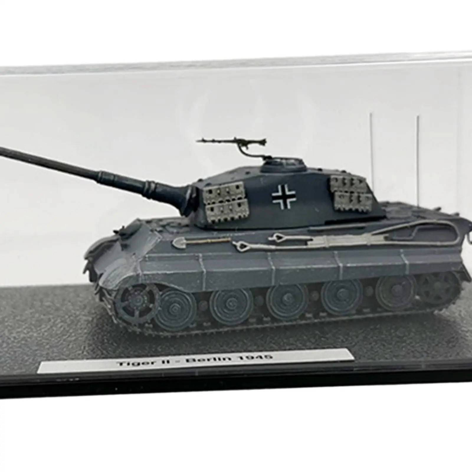 1:72 Scale Tank Model Collectibles Diecast Alloy Vehicle with Acrylic Dustproof Box for Bar Office Home Bookshelf TV Cabinet