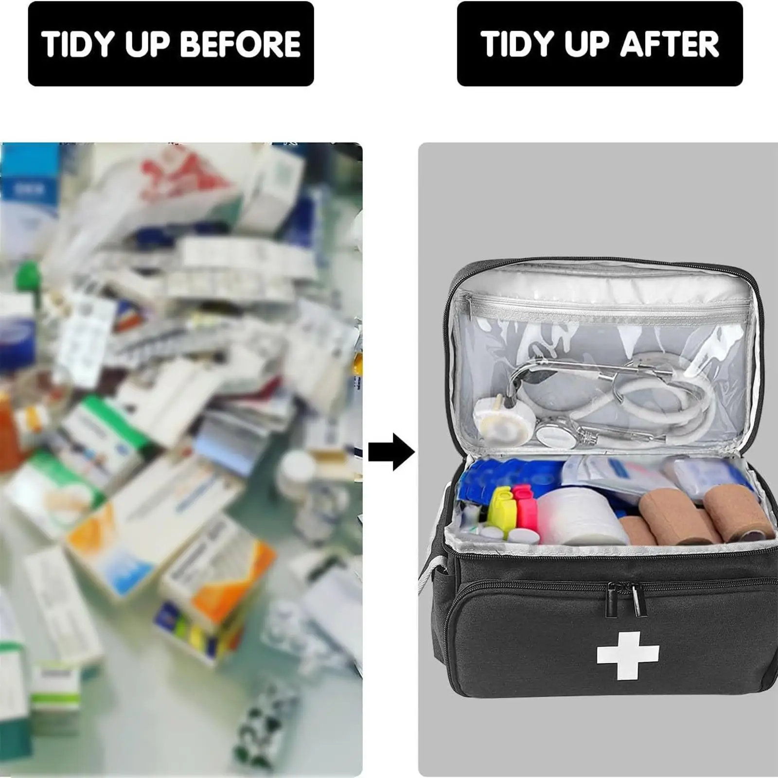 حقيبة أدوات الإسعافات الأولية للسفر منظم أدوات الطوارئ للسفر المنزلي في مكان العمل #5
