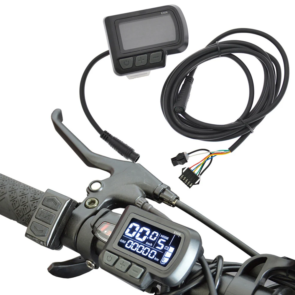 

Bike Panel Bike Display 24V 36V 48V LCD Display 6pin ABS Black Components Control Panel EN06 For Electric Bicycle