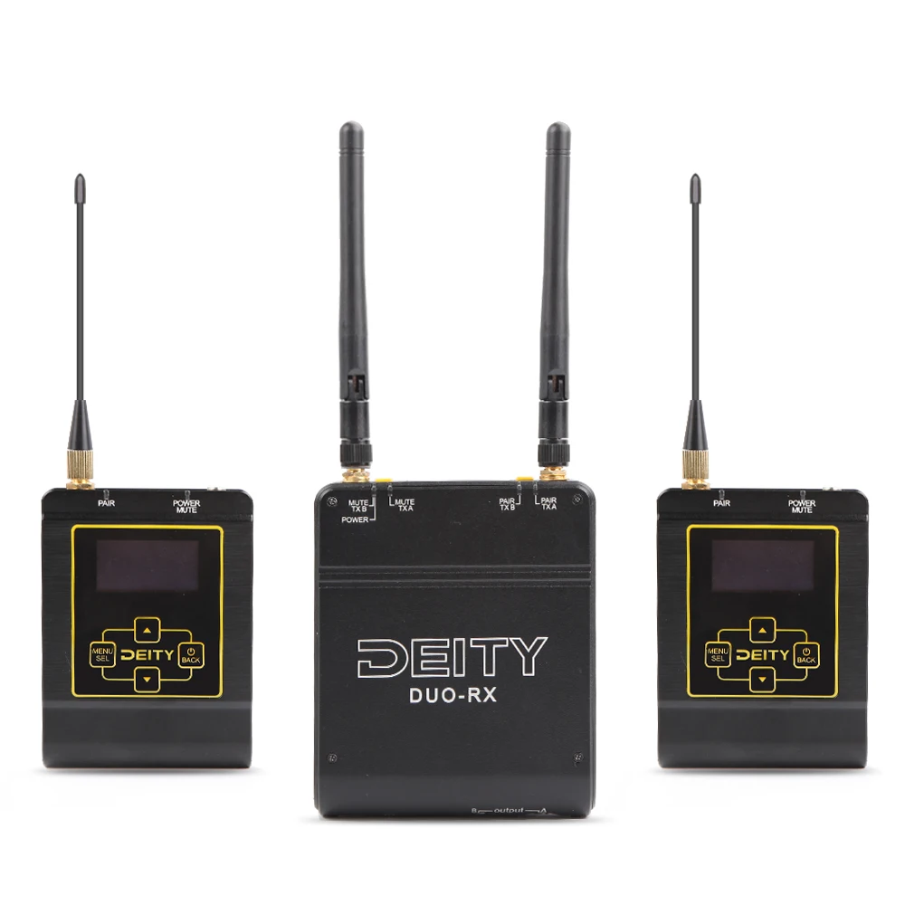 Deity Connect DUO-RX Professional Wireless Lavalier Microphone Kit 2.4 GHZ Camera Receiver SMA Condenser MIC for Record Studi