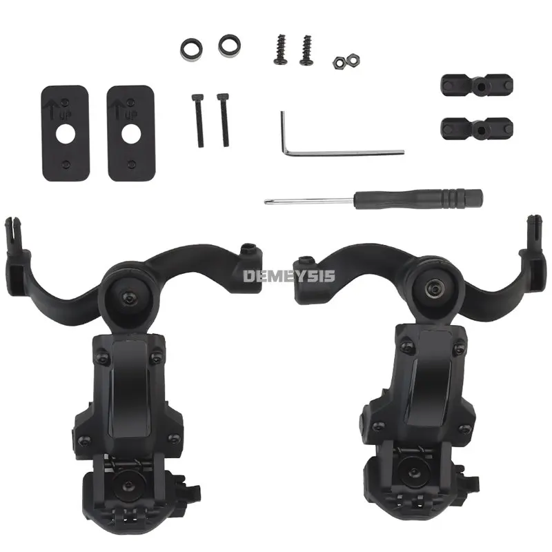 Tactical Headset Rail Mount Bracket Set 360° Rotation Headsets Helmet Guide Adapter for OPS Core ARC and Team Wendy Rail