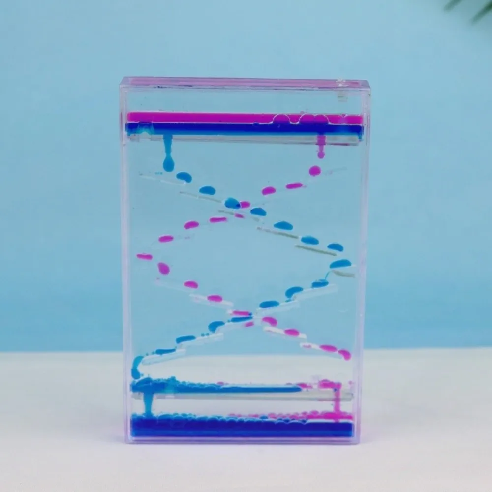 Colorful Liquid Sand Timer Plastic Casing Funny Dynamic Slime Flow Timer Square Oil Drop Desktop Ornaments Birthday Gift