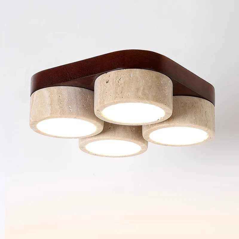Cave Stone LED Ceiling Light, Natural Stone Square Ceiling Light, Suitable for Bedroom 3000K Tube Lights