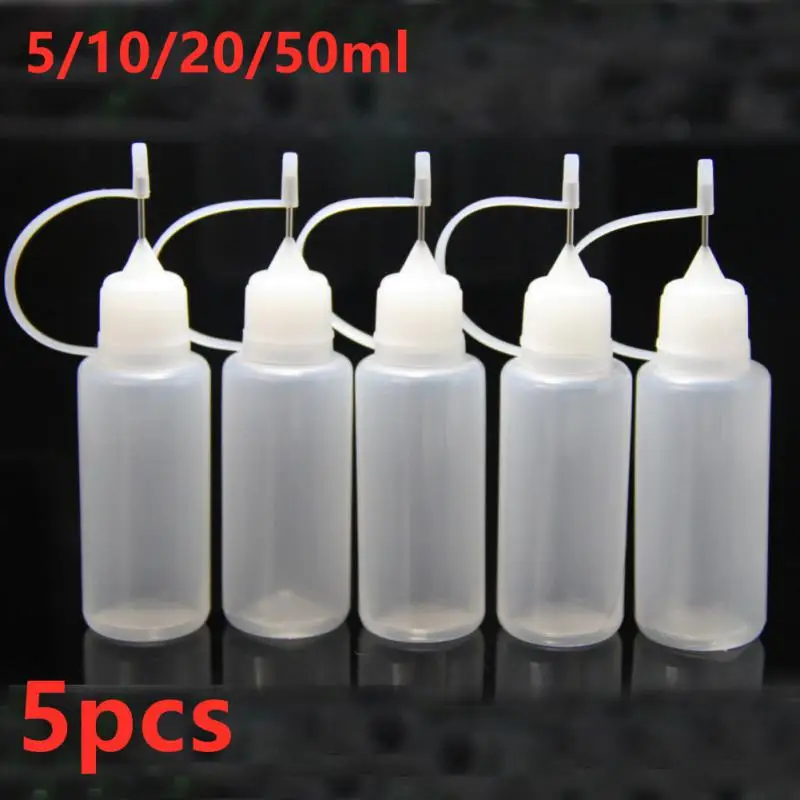 5pcs/set 5/10/20/50ML DIY Scrapbooking Paper Craft Tool Glue Applicator Needle Squeeze Bottle For Paper Quilling DIY Tool