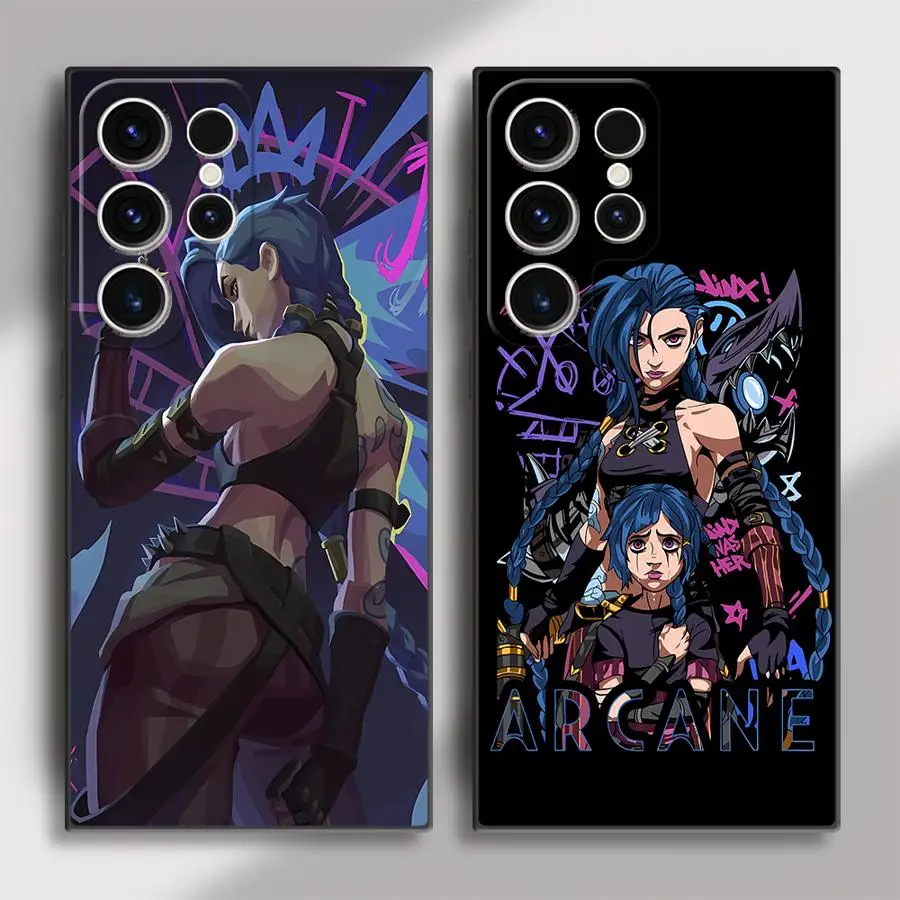 

Hot Anime Game Arcane Jinxs Phone Case for Samsung Galaxy S21 5G S23 Ultra S21 FE S22 Plus S20 S24 S25 Ultra S20 Cover