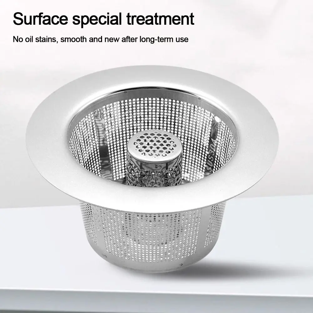 

Фильтр для раковины из нержавеющей стали, круглая форма, ловушка для волос, фильтр для напольных отходов, антиблокирующая сливная пробка, сетка