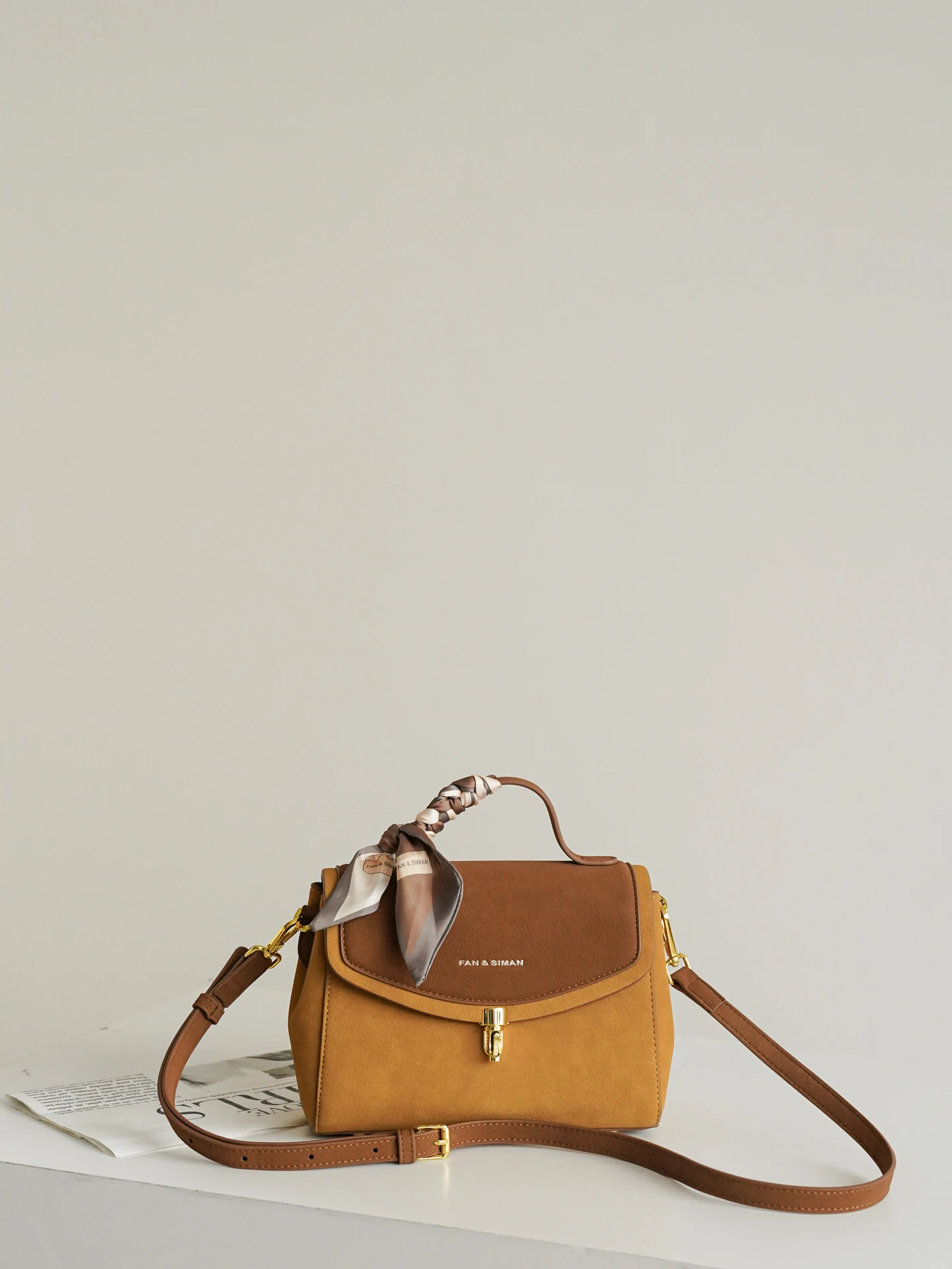 Elegant Retro Color Block Women's Handbag Fashionable Shoulder Crossbody Bag Soft PU Leather Small Square Bag for Young Women