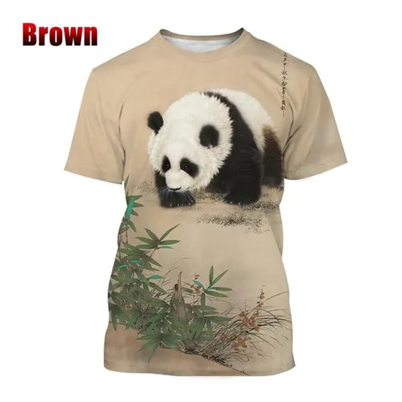 Hot Cute Panda 3D Printing Graphs T Shirt Popular Animal Casual O Neck Short Sleeve Top Fashion Summer Men Women Kid Tee Shirts