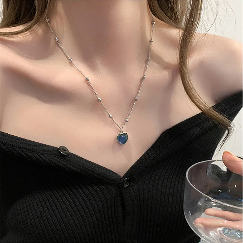 Heart Necklace Creative Mood Necklace Color Change Emotion Feeling Temperature Control Pendant Necklace Chain Jewelry for Women