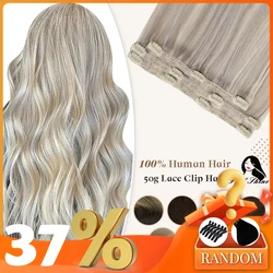 Full Shine – Extensions de cheveux humains avec clips pour femmes, couleur Ombre, 50 grammes, 3 pièces