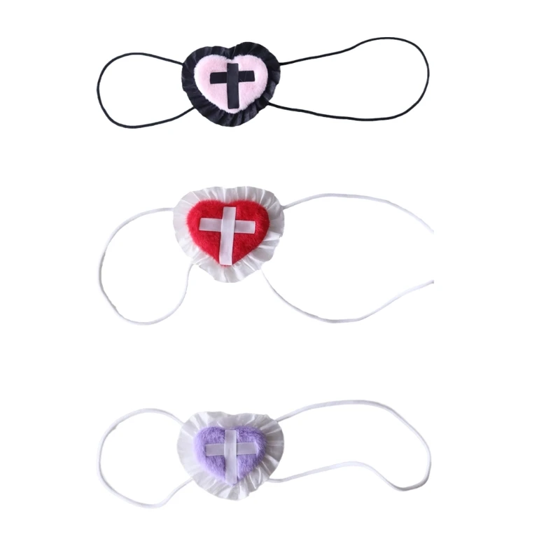 Heart Shape Eye Patch Cosplay Props Maid Female Eye Mask Accessories Furry Eye Patch For Kids or Adults