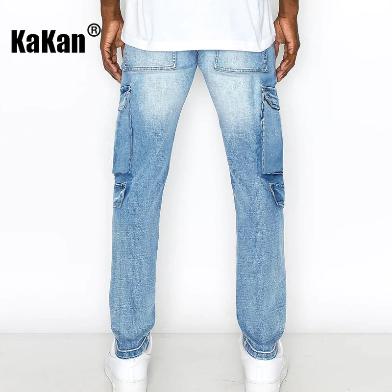 Kakan - European and American New Elastic Jeans for Men, Trendy Tight Washed Work Wear Pants K65-8808
