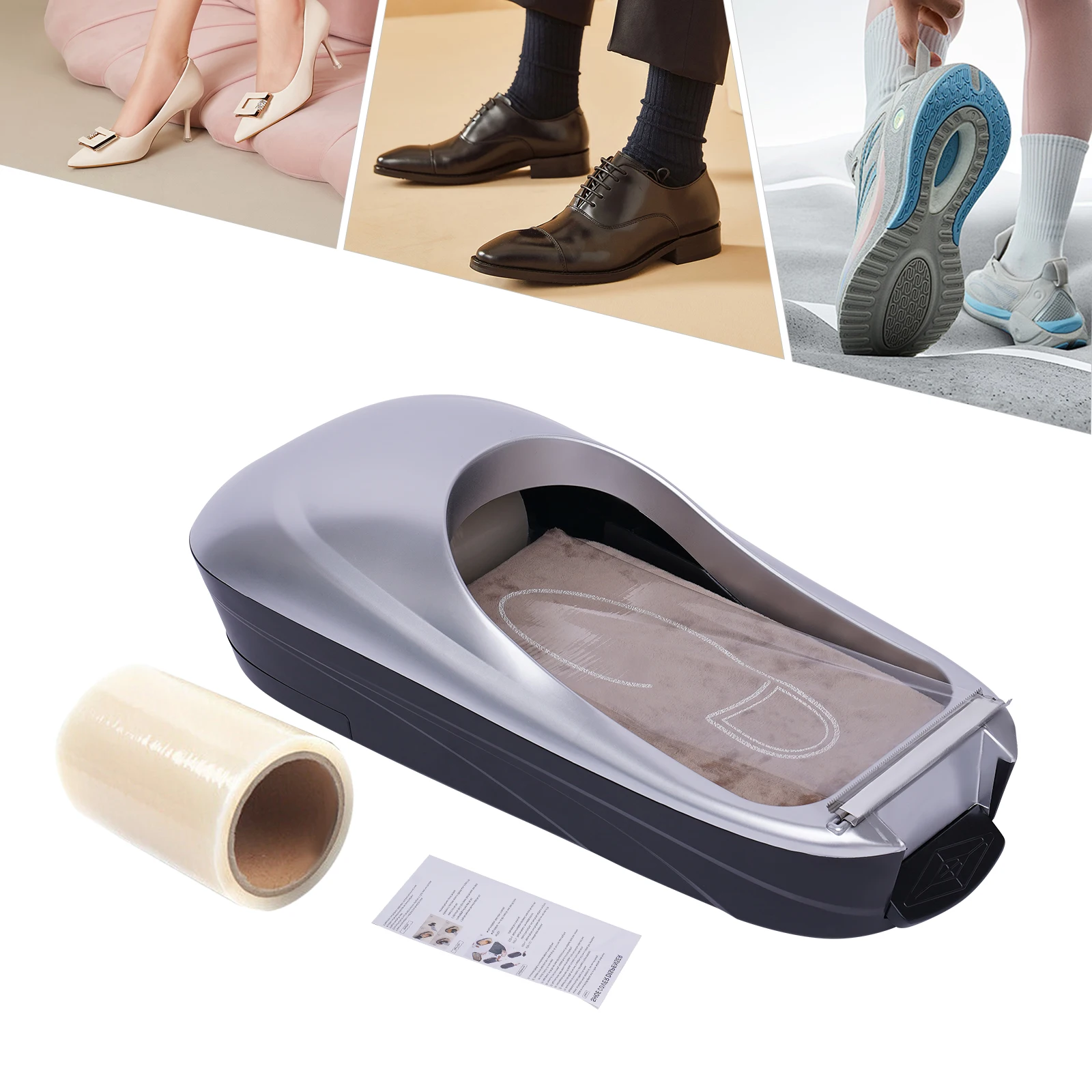 Automatic Shoe Cover Dispenser, Non-slip Foot Pads, Strong Adsorption Capacity Keep Floor Clean for Home Office