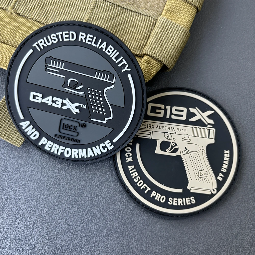 GLOCK PERFECTIOM Tactical PVC Patches Military Army G43X G19X Gun Morale Badge Hook&Loop Emblem Backpack Clothes Armband Sticker