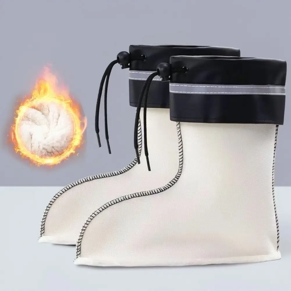 Adjustable Warm Rain Boot Liner Thickened Fleece Insert Thermal Protection Sock For Winter Outdoor Rainshoe Gear