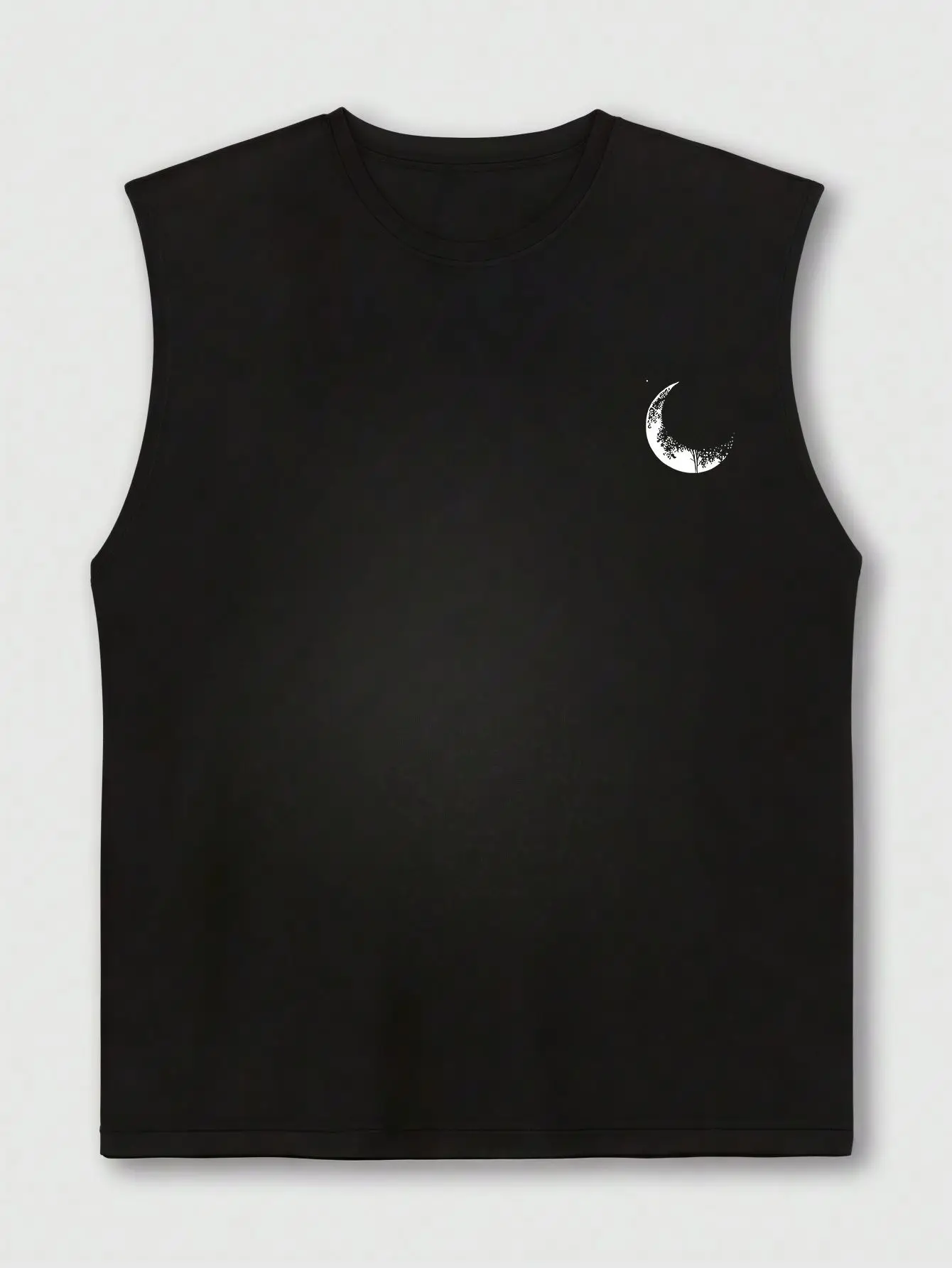 Summer 100% Pure Cotton Men's Fashion Casual Loose Compass and Mountain Pattern Print Fitness Sports Sleeveless Vest