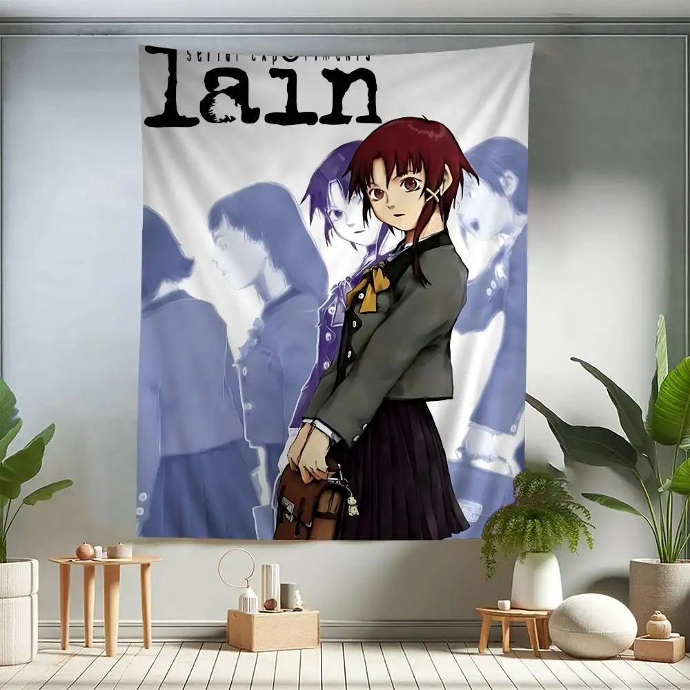 Anime S-Serial Experiments L-lain Tapestry Art Printing Japanese Wall Tapestry Anime Wall Hanging Home Decor