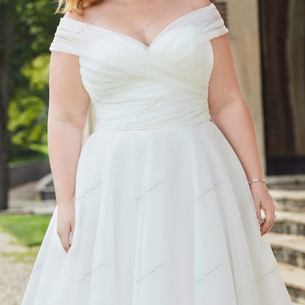 Plus Size Brautkleider mit Spitze 2024 Sommer träger lose schulter freie Brautkleider für Frauen Gericht Zug Vestido de Novia neu