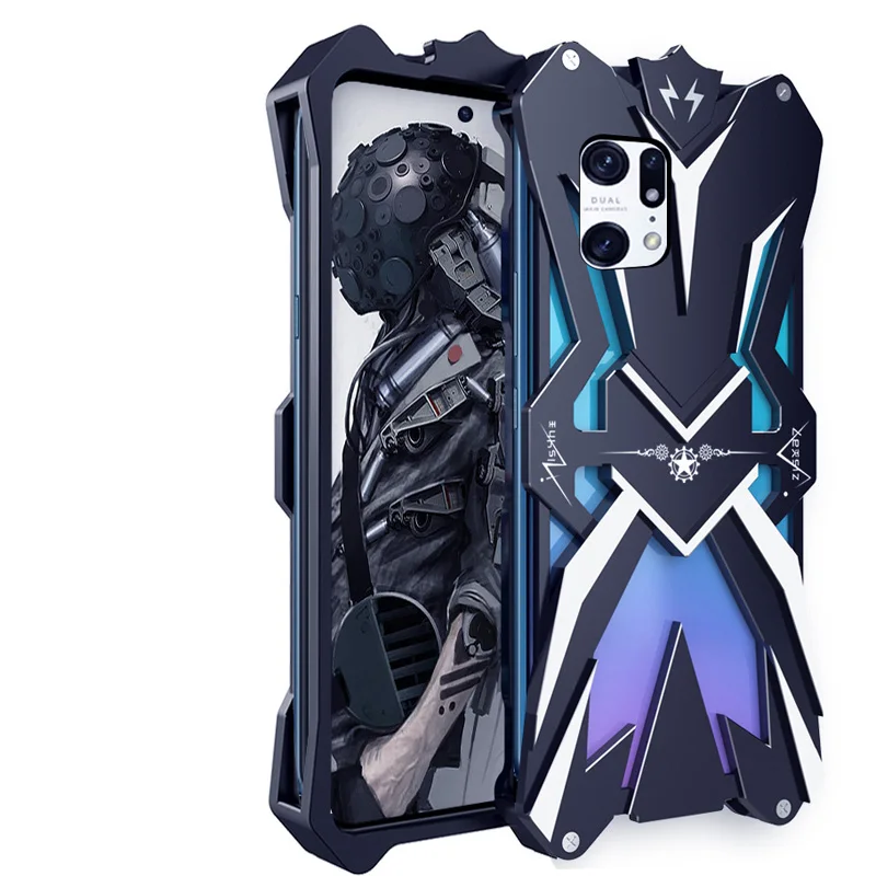 

Original Zimon Luxury Thor Heavy Duty Armor Metal Aluminum Mobile Phone Case Covers For Oppo Find X5 Pro Cover Cases