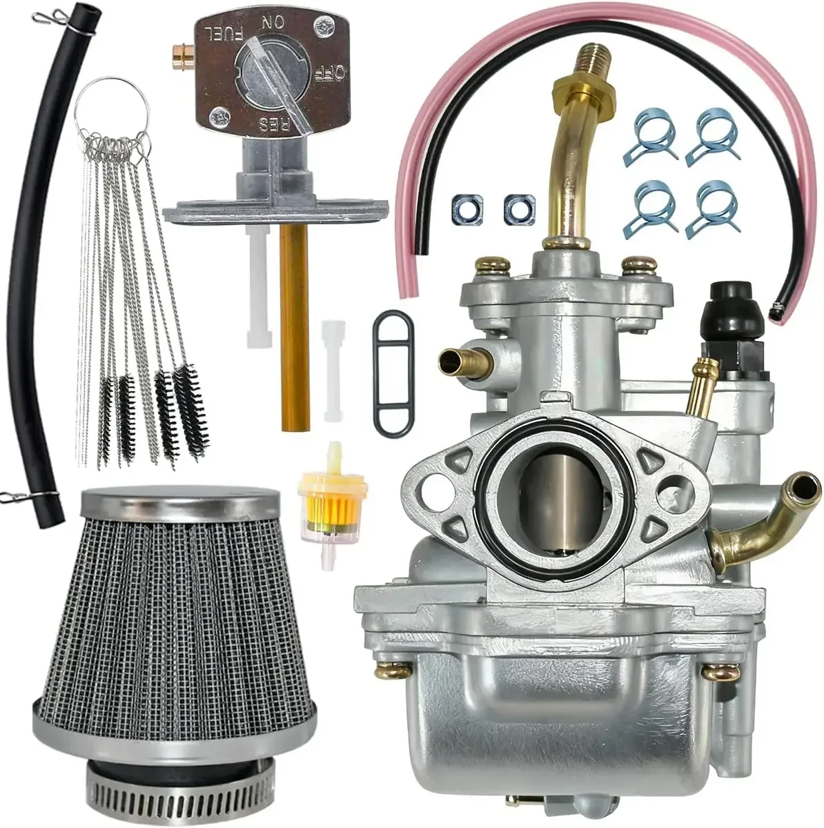 TTR90 Carburetor Fit for Yamaha TTR 90 TTR90 2000-2003 TTR90E 2003 Carb with Air Filter and Fuel Switch Valve Petcock Replaces