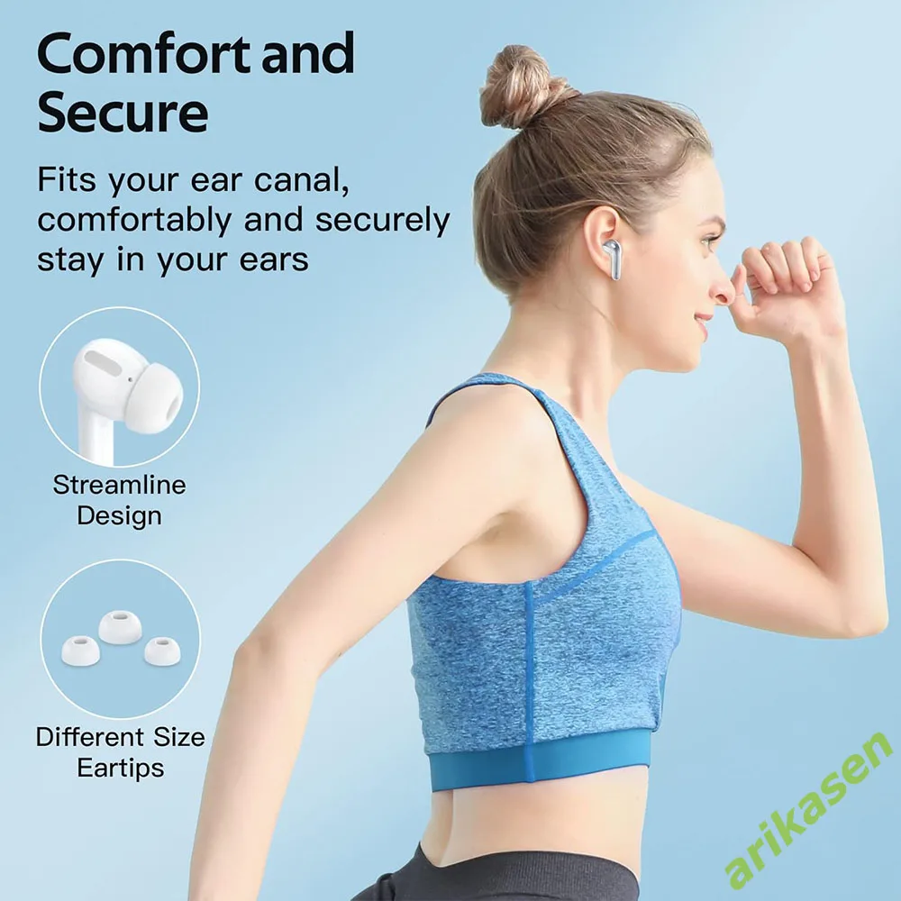 TWS Earphones Bluetooth Wireless Headphones IPX7 Waterproof TWS Earbuds Double Mic Call Noise Reduction In-Ear Handfree Earbuds