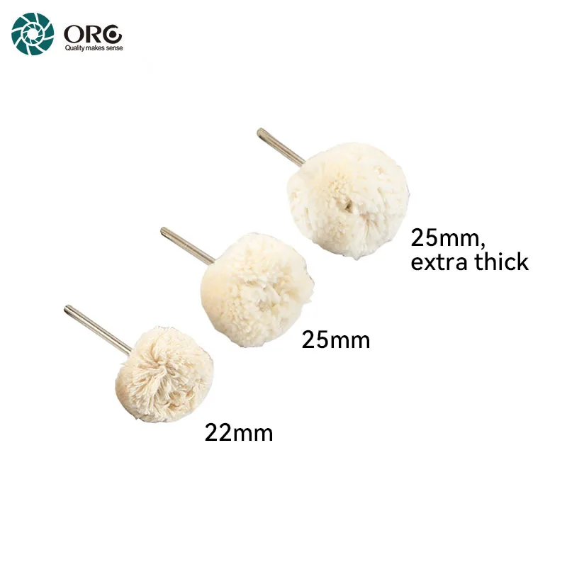 ORO Mini Mounted Cotton String Buff Rotary Tool Accessory Ultra-soft Fluffy Buffing Wheel for Jewelry Final Polishing