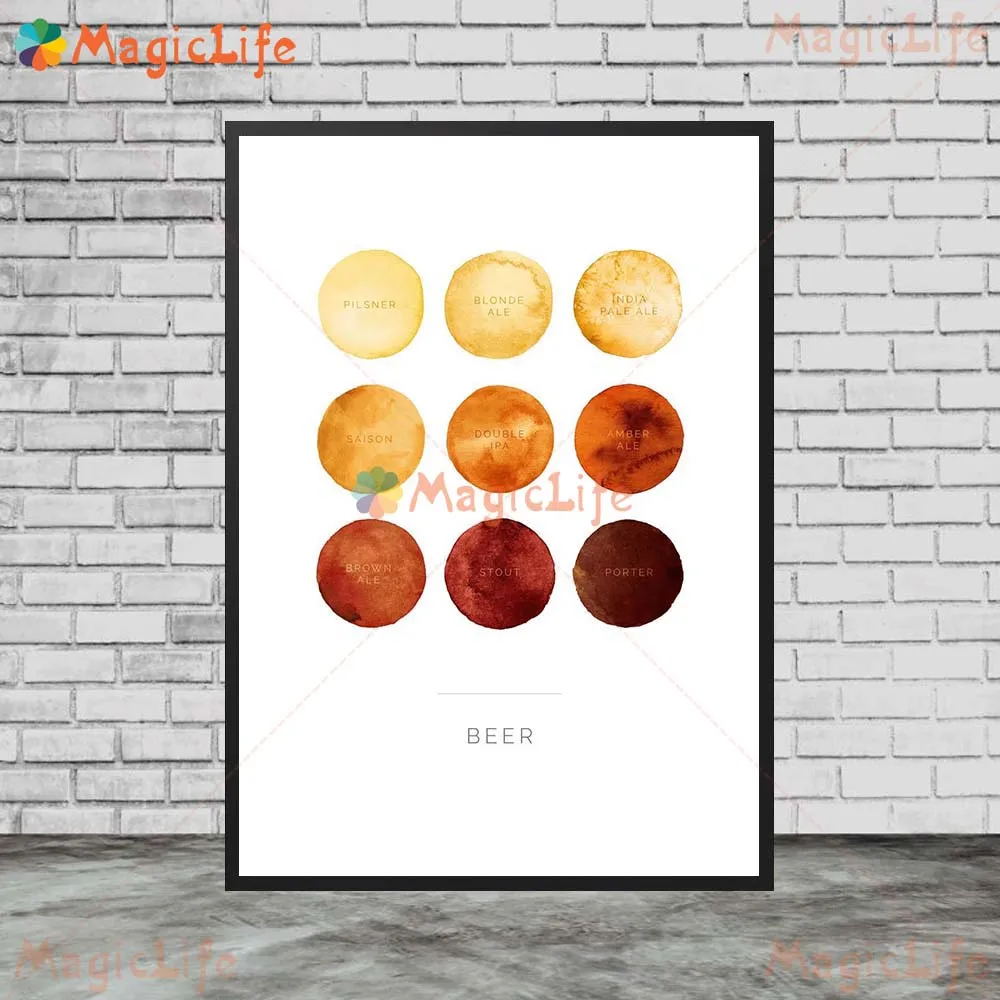 Coffee Baking Guide Wine Beer Tropical Fruit Posters Wall Pictures For Living Room Poster Wall Art Canvas Painting Unframed