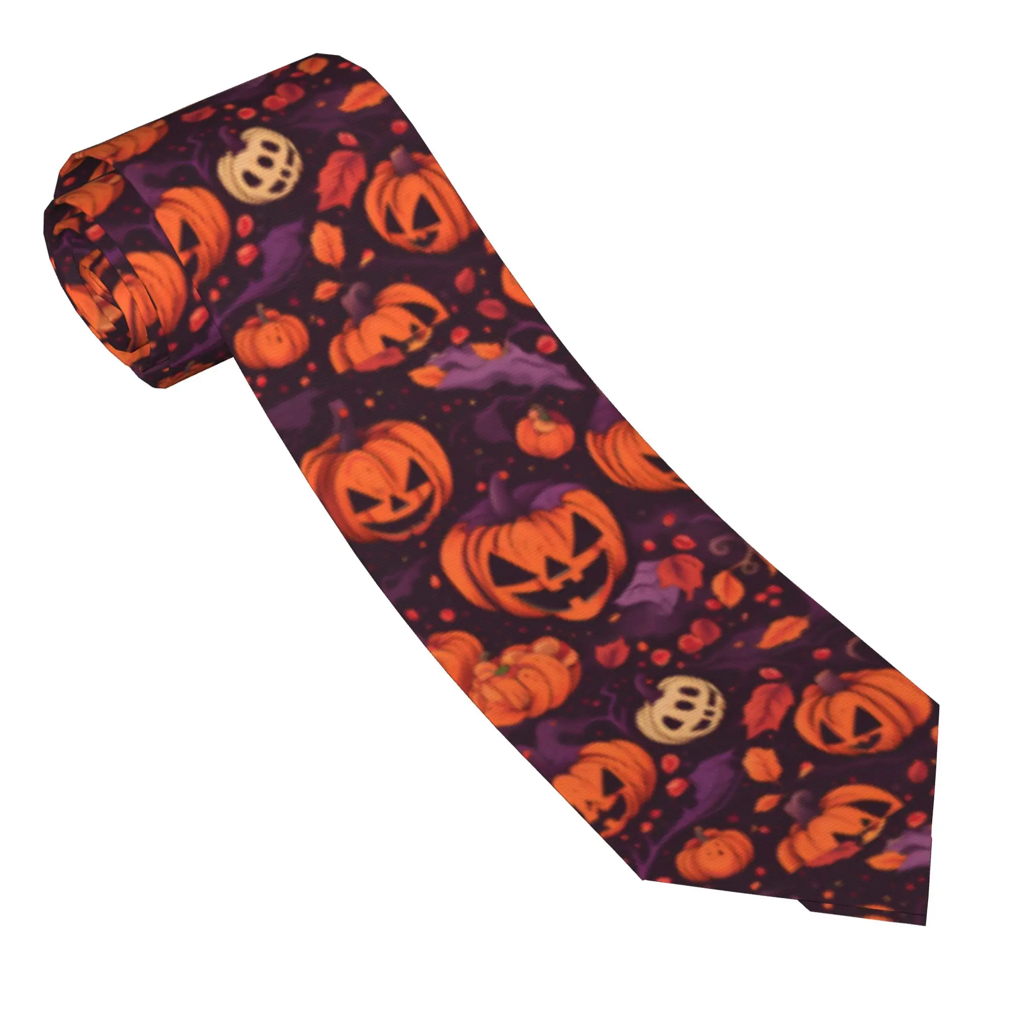 Pumpkins Halloween Men Neckties Slim Polyester 8 cm Narrow  Neck Tie for Mens Accessories Cravat Wedding Accessories  Party
