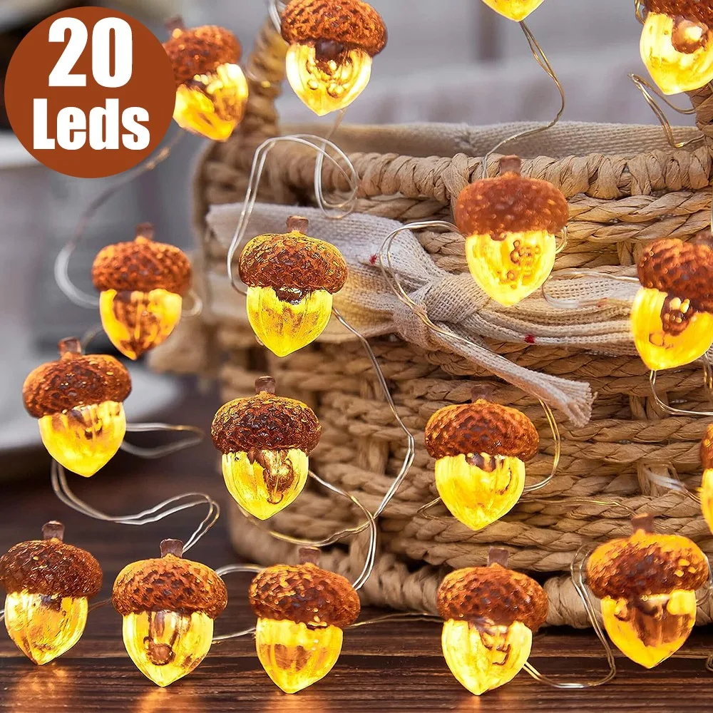 1/2M LED Pine Cones String Lights Christmas Decoration Lighting String Battery Operated Christmas New Year Home Party Decoration