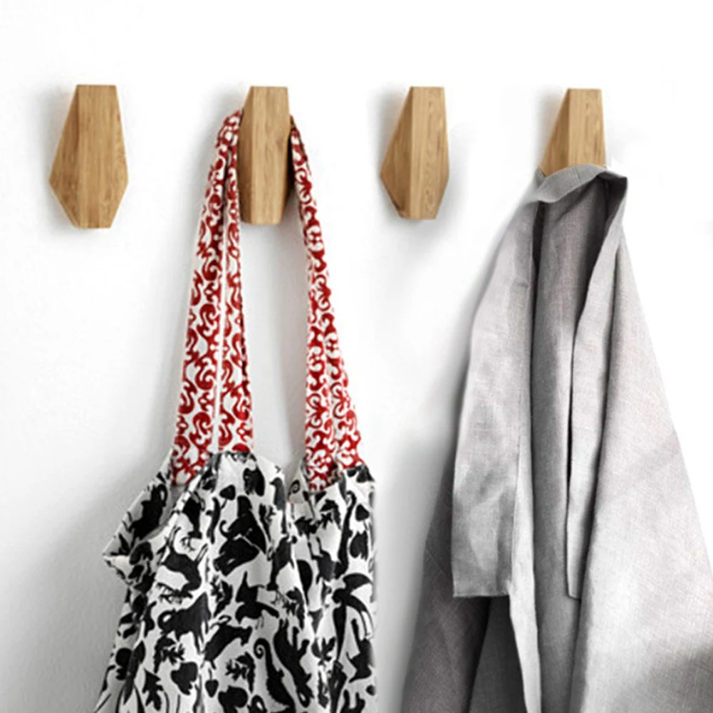 AEE8-Japanese Style Simple Modern Solid Wood Hook Wall Hanging Decoration Household Towel Key Hook Fitting Room Coat Hooks