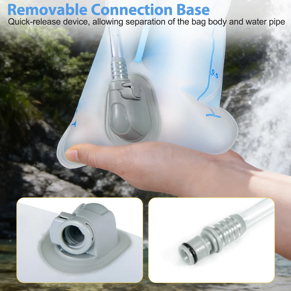 NEWBOLER Wasserblase 2L mit Weiter Öffnung Hydration Pack Reservoir BPA-freier PEVA-Wasserspeicherbeutel für Camping, Radfahren, Laufen, Wandern – Detail 10